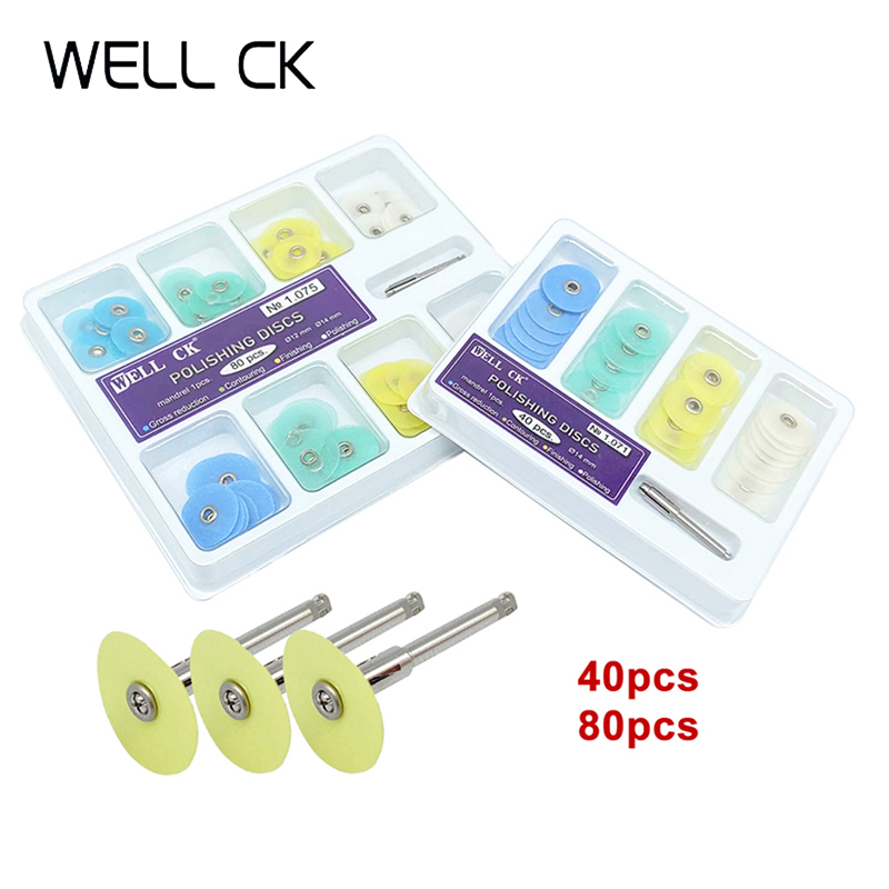 Teeth Whitening Home - WELL CK 40/80Pcs 치과 연마 디스크