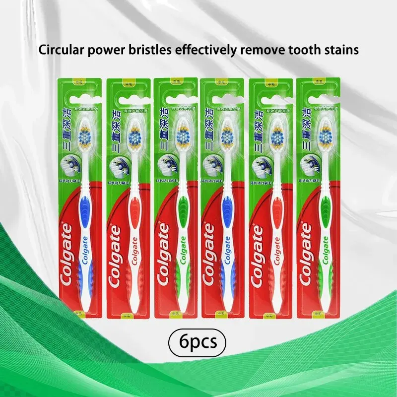 Teeth Whitening In Office - 콜게이트 6개입 성인용 부드러운 칫솔모 미백