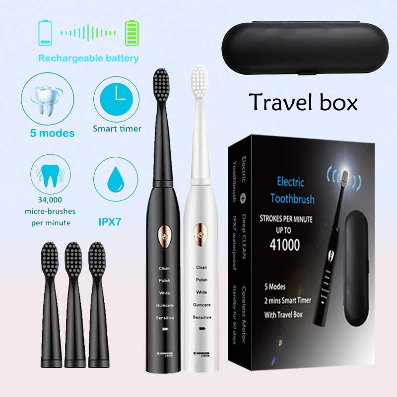 Teeth Whitening Or Tooth Whitening - 성인용 충전식 칫솔 용 초음파 음파