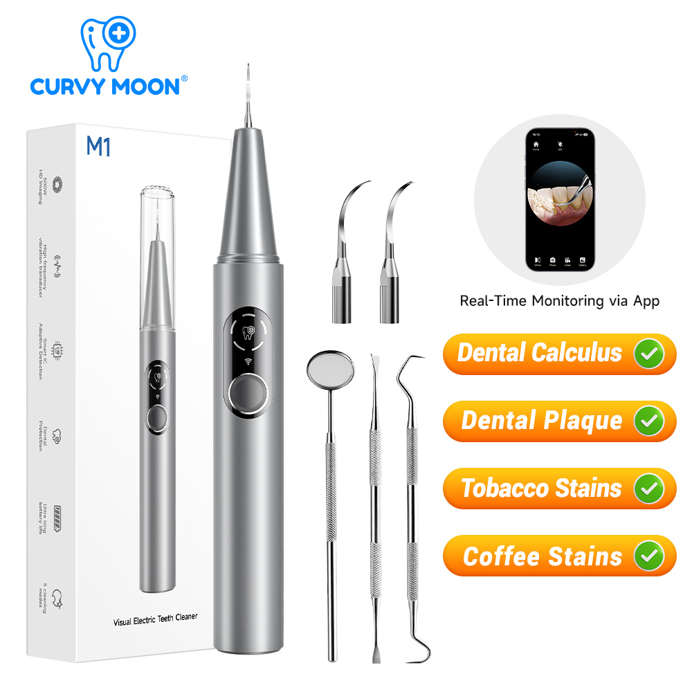 Teeth Whitening Home - CURVY MOON 카메라가 장착된 가시형 전기