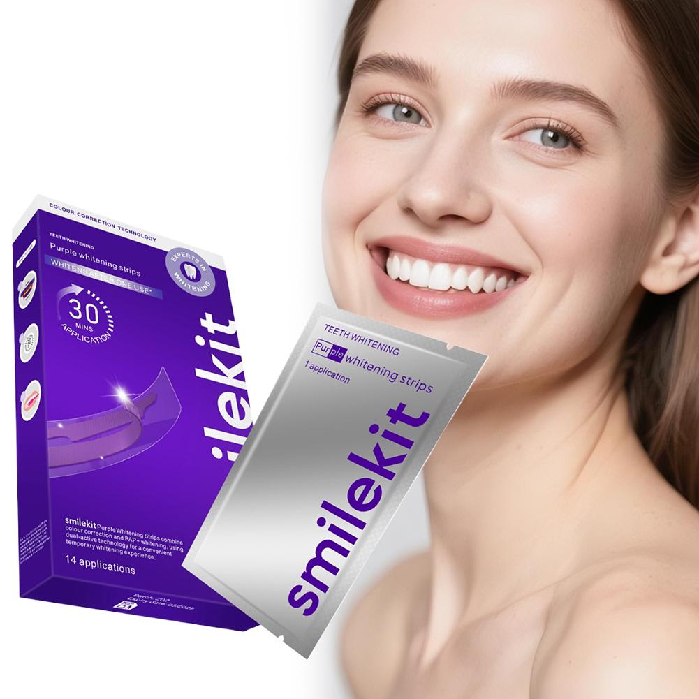 Teeth Whitening Quotes - 42쌍 보라색 치아 미백 스트립 V34