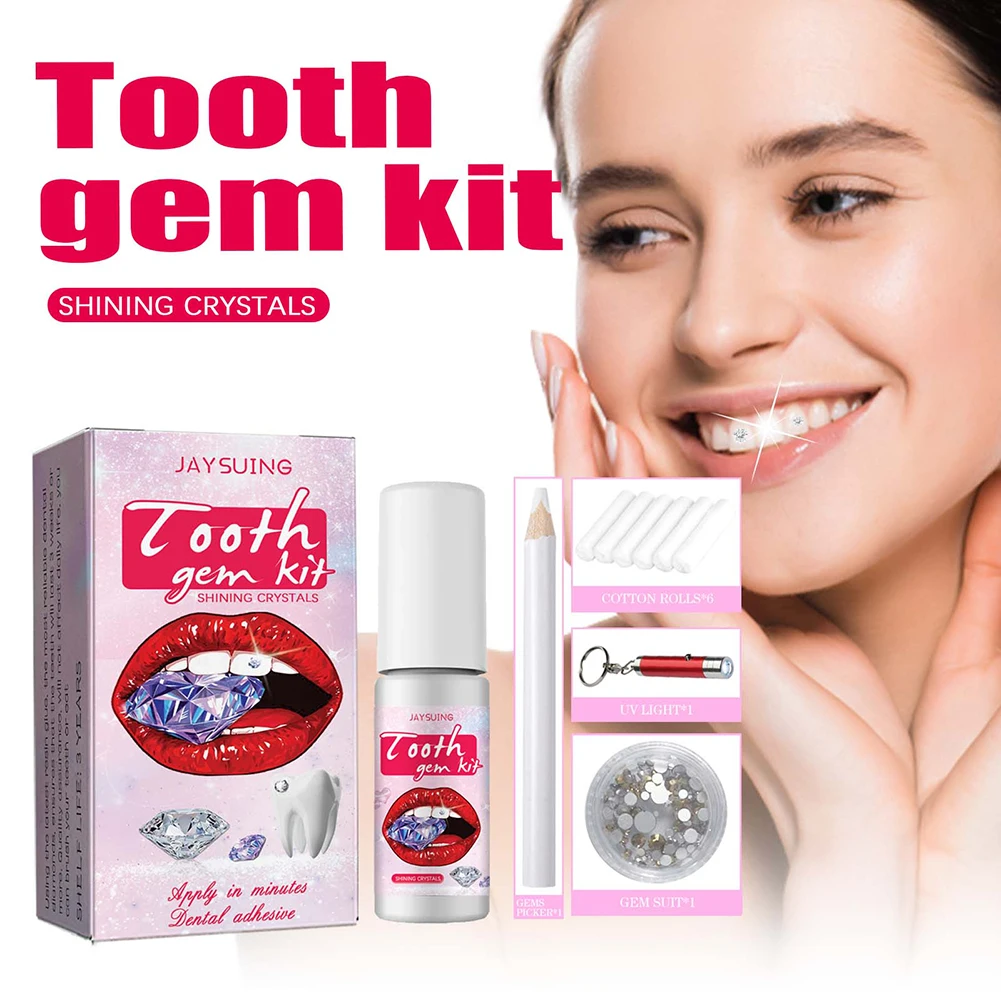 Teeth Whitening Kit With Light - DIY 치아 보석 키트, 경화 조명