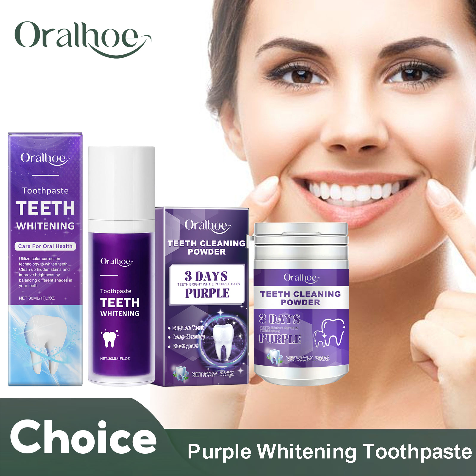 보라색 교정기 치아 미백 치약, 치아 딥 클리닝, 플라 - Teeth Whitening China 리뷰 및 가격