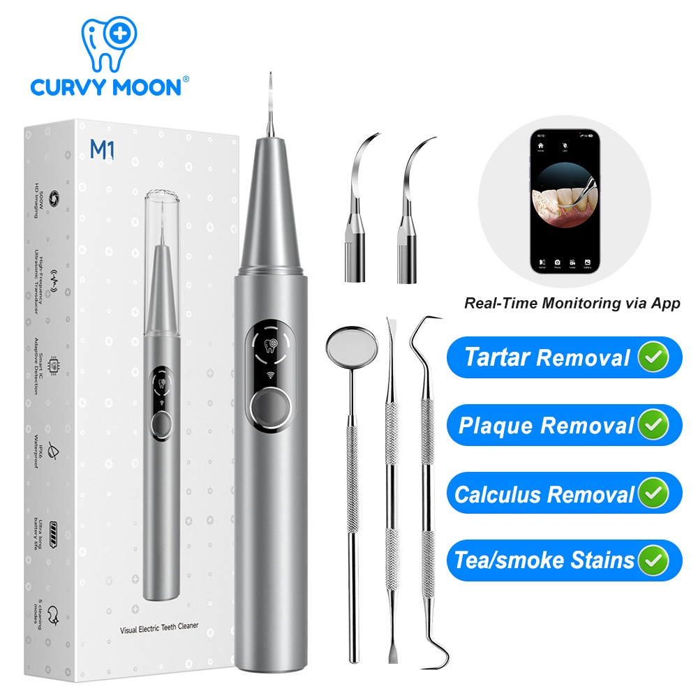 CURVY MOON 카메라가 장착된 가시형 전기 초음파 - Teeth Whitening Or Tooth Whitening 리뷰 및 가격