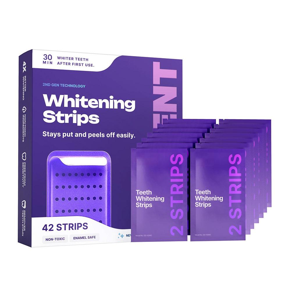 42팩 퍼플 치아 미백 스트립 - 30분 빠른 미백 젤 - Teeth Whitening Gel Refills 리뷰 및 가격