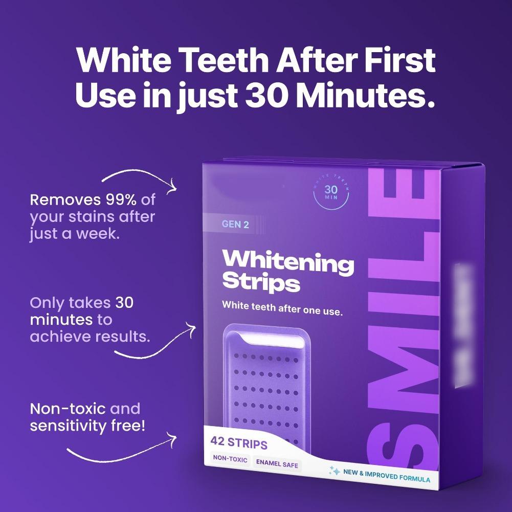 42팩 퍼플 치아 미백 스트립 - 30분 빠른 미백 젤 - Teeth Whitening Gel Refills 리뷰 및 가격