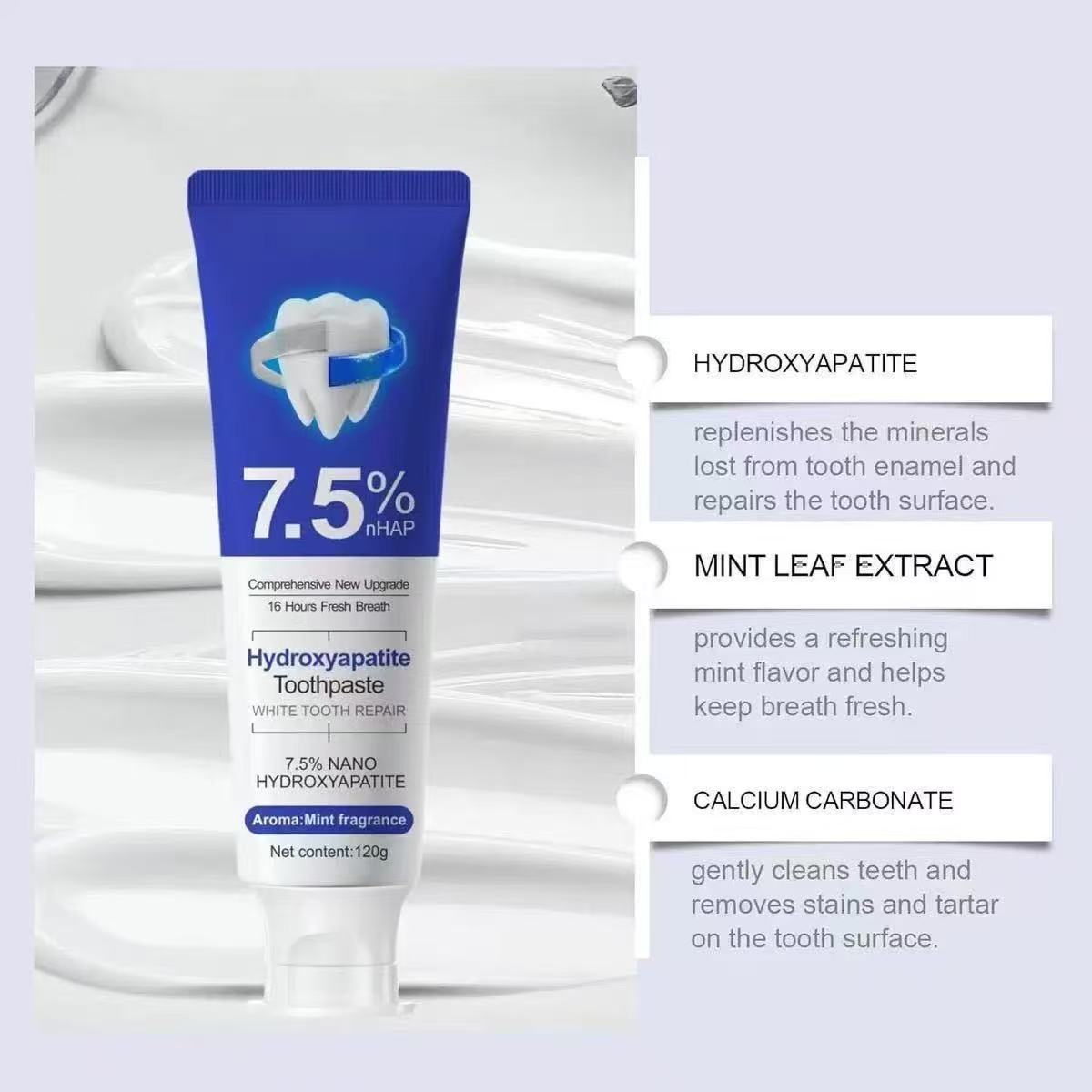 7.5% 나노 하이드록시아파타이트 치약 커피, 차 얼룩 - Teeth Whitening Best 리뷰 및 가격