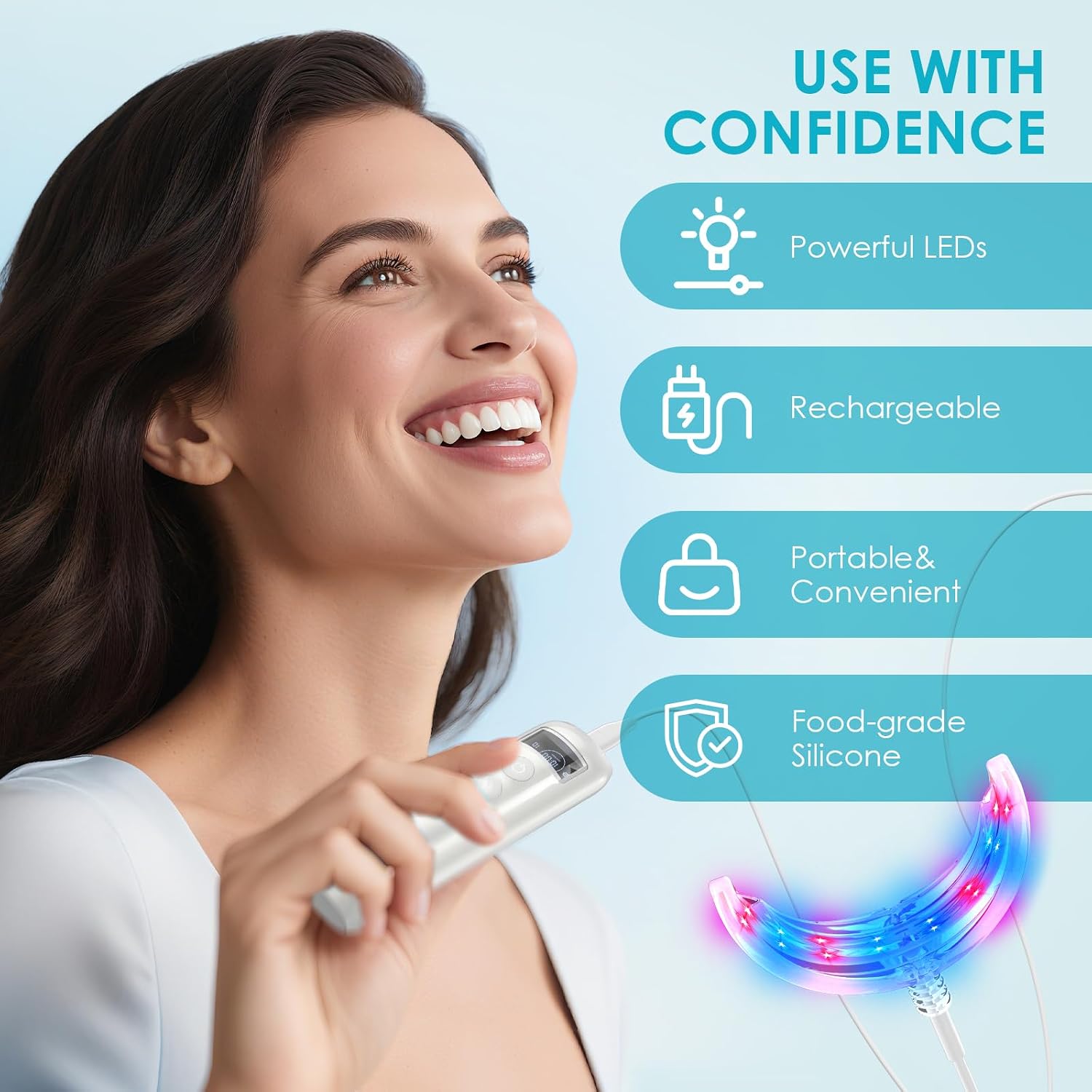 치아 미백 촉진기 16 LED 레드 블루 강화 조명 트 - Teeth Whitening Kit With Light 리뷰 및 가격