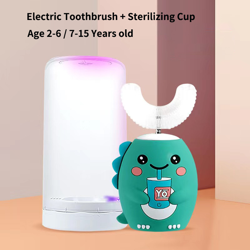 어린이용 스마트 전동 칫솔, U 모양, 360 도 실리 - Teeth Whitening Or Tooth Whitening 리뷰 및 가격