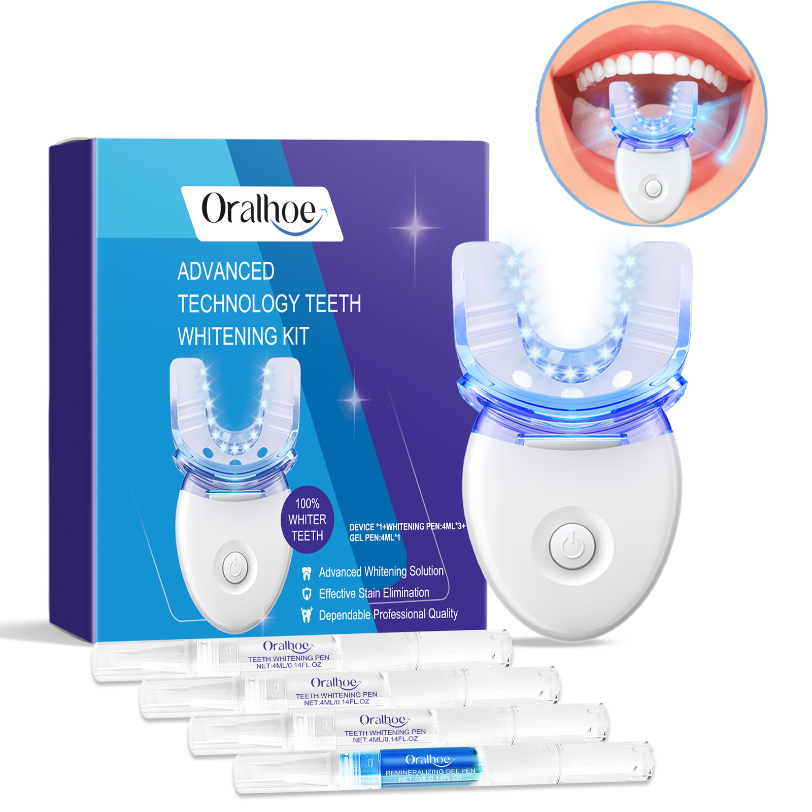 전문 치아 미백 LED 라이트 키트 (4배 미백 젤 포 - Teeth Whitening Uv 리뷰 및 가격