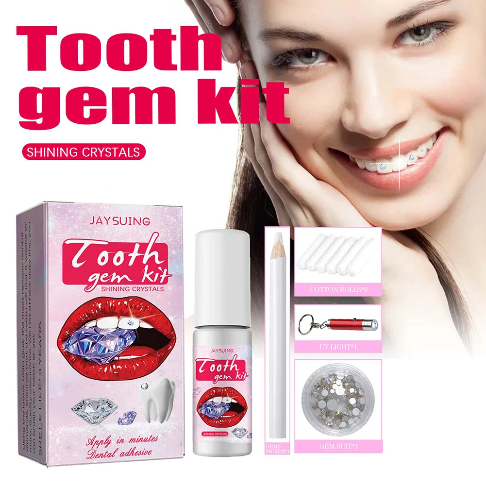 DIY 치아 보석 키트, 경화 조명 접착제, 크리스탈  - Teeth Whitening Kit With Light 리뷰 및 가격
