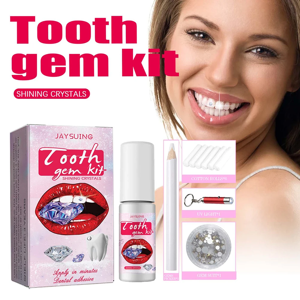 DIY 치아 보석 키트, 경화 조명 접착제, 크리스탈  - Teeth Whitening Kit With Light 리뷰 및 가격